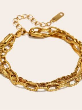 Gold Multi Layered Bracelet (9709)